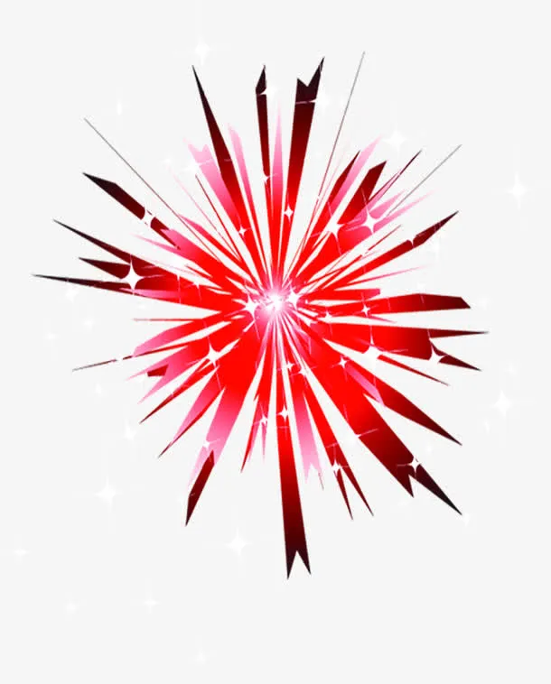 红色爆炸光线七夕情人节免抠