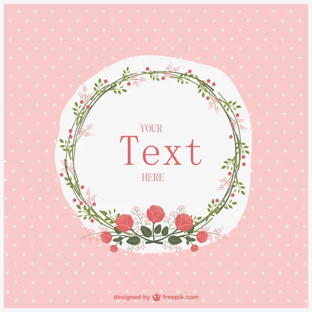 绿色树枝花环文本背景矢量图