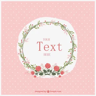 绿色树枝花环文本背景矢量图