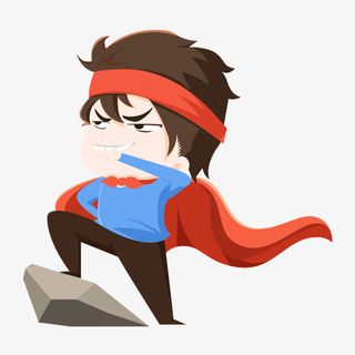 踩在湿石头上的奋斗青年免抠