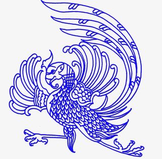 青花凤凰免抠