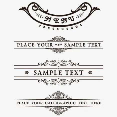 标题线框矢量免抠