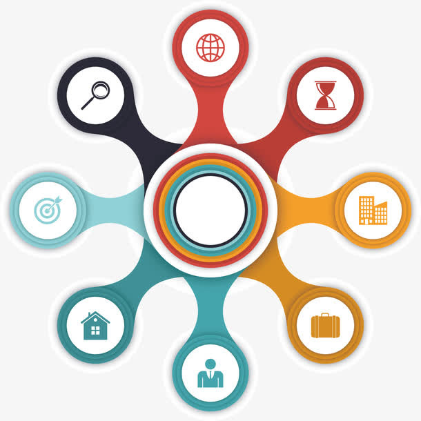 矢量创意设计八边形不规则说明图免抠