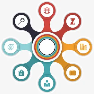 矢量创意设计八边形不规则说明图免抠