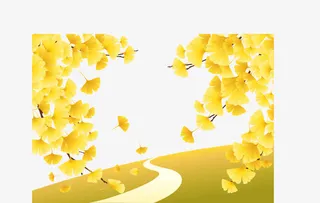 飘落的杏叶免费下载免抠