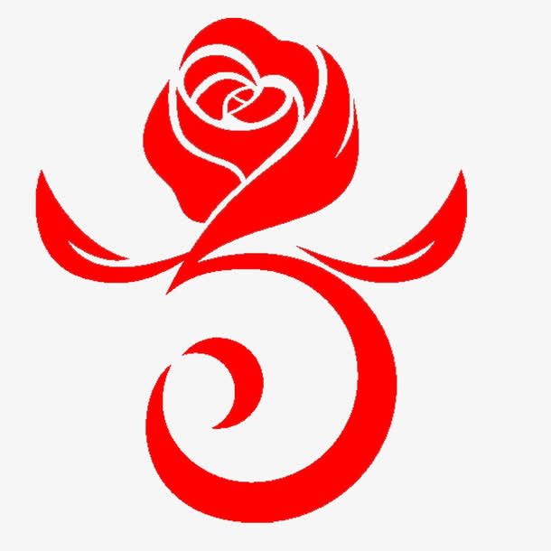 红色艺术花logo免抠