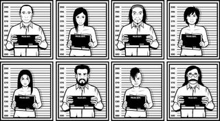 卡通罪犯脸面照片免抠