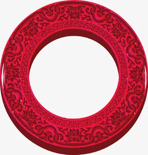 中式圆立体花纹免抠