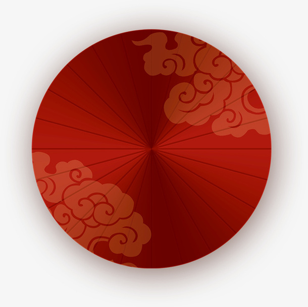 中国风中国红纸伞油纸伞免抠
