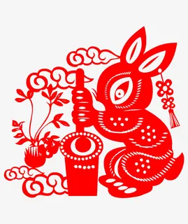 中秋玉兔剪纸免抠