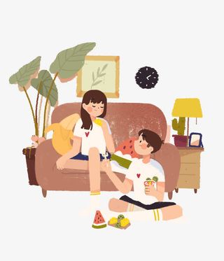 吃水果的女孩免抠