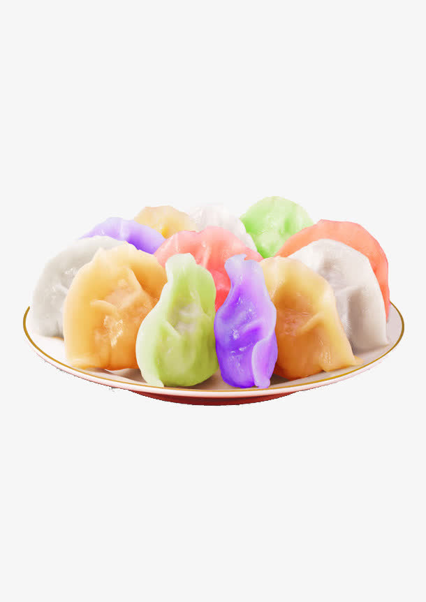 手包七彩饺子免抠