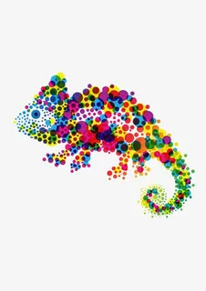 彩色原点变色龙免抠