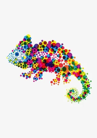 彩色原点变色龙免抠