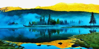 唯美新疆喀纳斯景点免抠