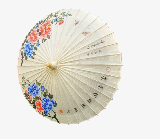 中国风花伞免抠