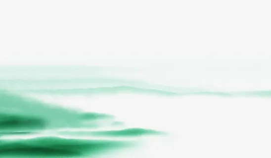 绿色河岸水墨画中秋免抠