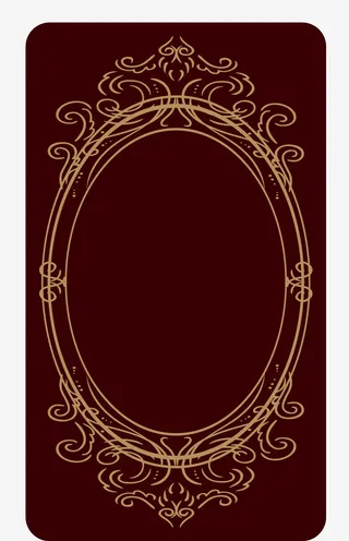 金色描边矢量塔罗牌免抠