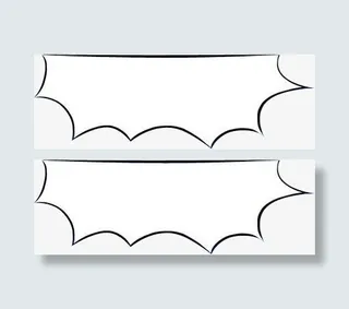 漫画黑线条爆炸框对话框免抠