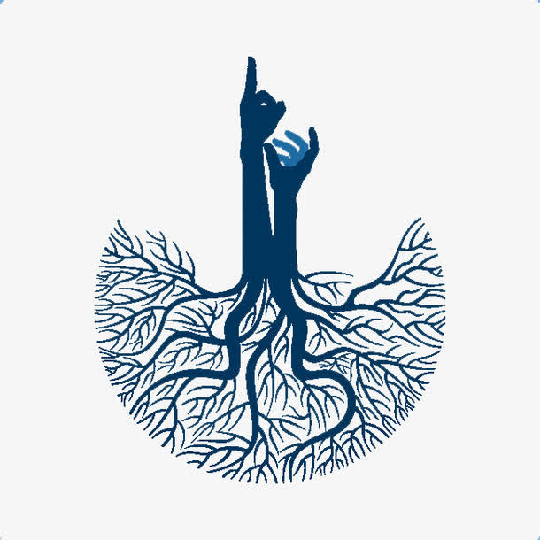树根手势logo设计图片免抠