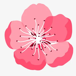 手绘桃花花瓣矢量图形免抠