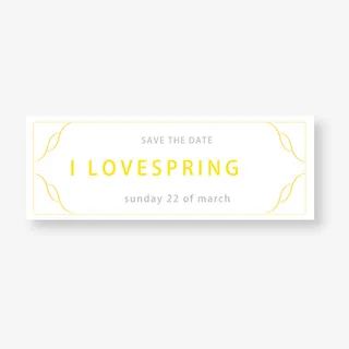 黄色创意长方形春天卡片设计素材免抠