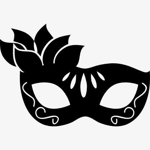 花的狂欢节面具的妇女图标免抠