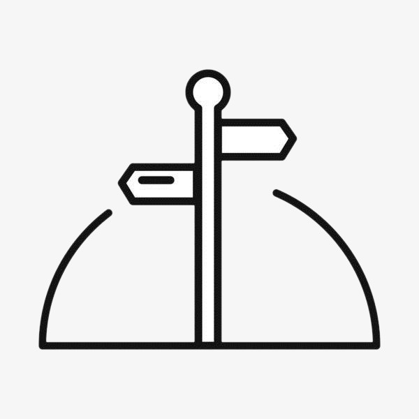 手绘简约线条箭头路牌免抠