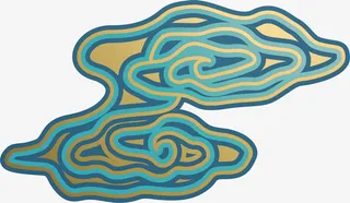 春节绿色祥云装饰免抠