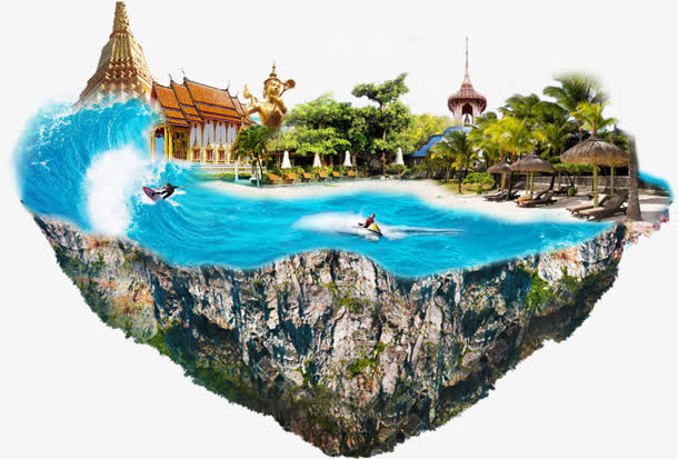 悬浮的岛免抠