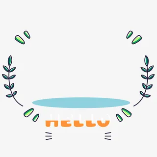 手绘清新花草边框矢量素材免抠