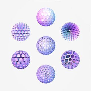 紫色渐变色圆球免抠