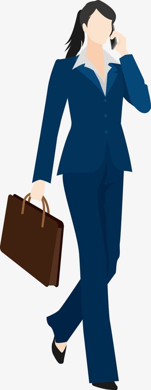 蓝色矢量职业女性素材图免抠
