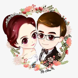 免抠卡通结婚季花环装饰免抠