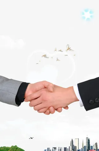 商务人士合作握手共赢免抠