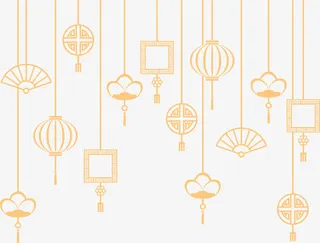 装饰花环新年背景免抠