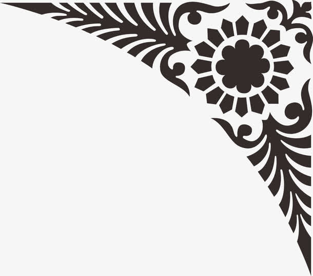 花边角花底纹边框素材免抠