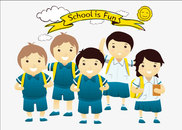 可爱卡通学生免抠