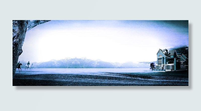 房子牛仔背景高清