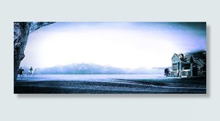 房子牛仔背景高清