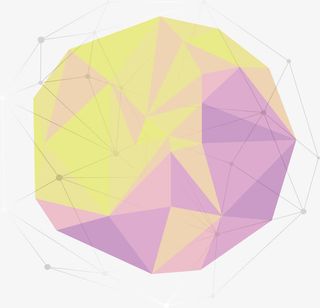 渐变粉色晶体结构免抠