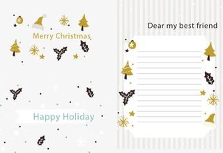 扁平复古风格圣诞节信封免抠