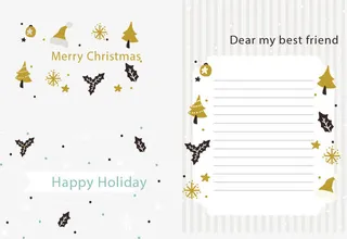 扁平复古风格圣诞节信封免抠