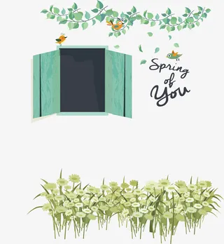 充满生机的春天景色免抠