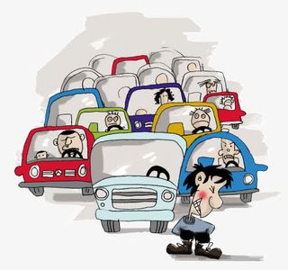 交通堵塞卡通图片免抠