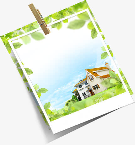 春季清新建筑画册免抠