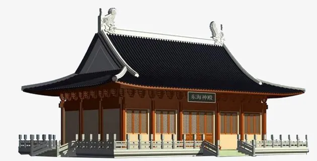 古楼一角模型免抠