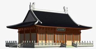 古楼一角模型免抠