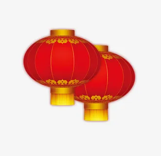 两个大红灯笼免抠