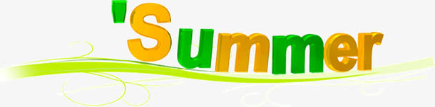 彩色创意时尚设计字体summer免抠